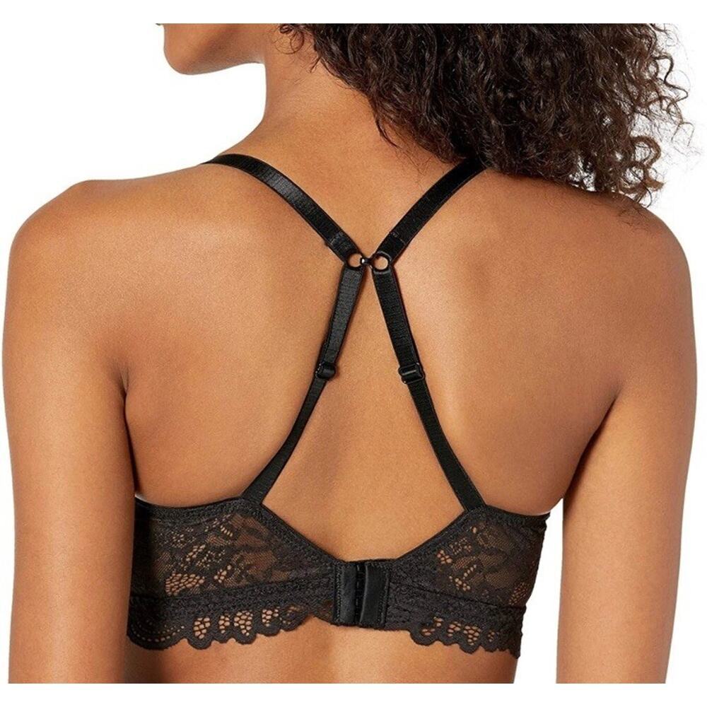 NWT Bali 257426 Womens Lace Desire All Over Lace Wirefree Bra Black Medium - Picture 3 of 3